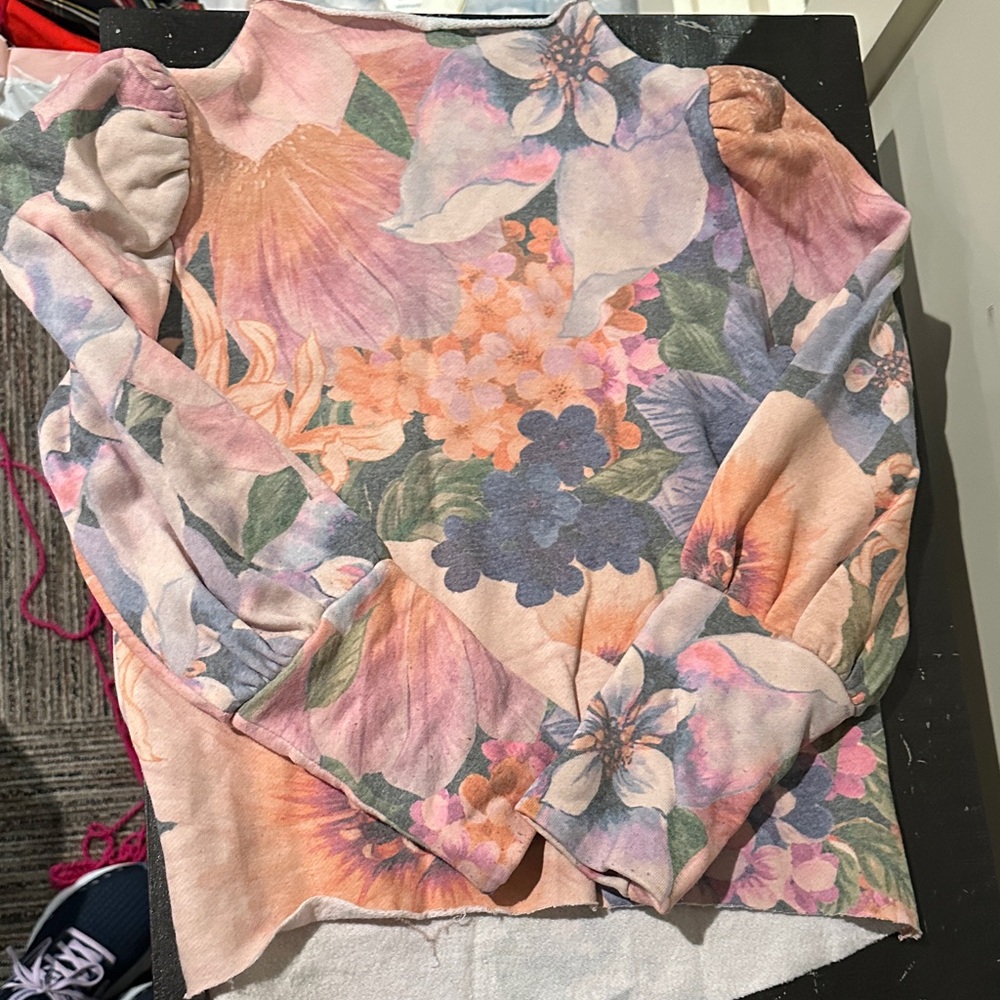 Chaser Kids Floral Sweatshirt - Pink, Purple, Cream